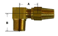 DOT ABfC 90 Degree Male Elbow Diagram